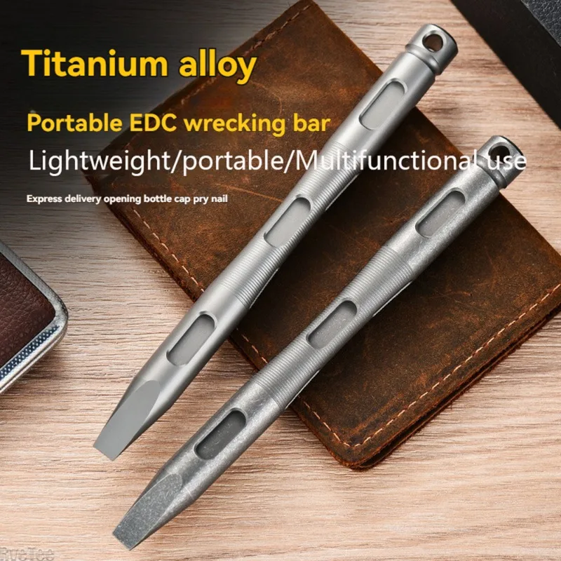 New Small Crowbars Multifunctional Titanium Alloy Pry Bar Edc Bottle Opener Portable Outdoor Pen Shaped Repair Tool Hand Tools
