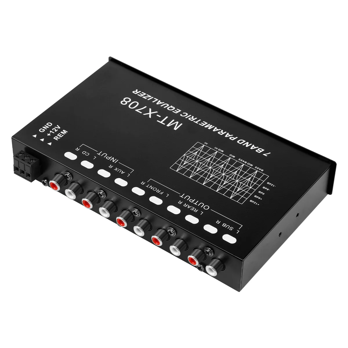 7-Band Car Audio Equalizer, with CD/AUX Input Select Switch,Black