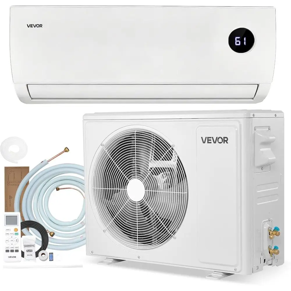 

Mini Split Air Conditioner, 12,000 AC / 12,500 Heat, 115V 19 SEER2 High Eiciency Energy Saving, Quiet Inverter System or 750 Sq.