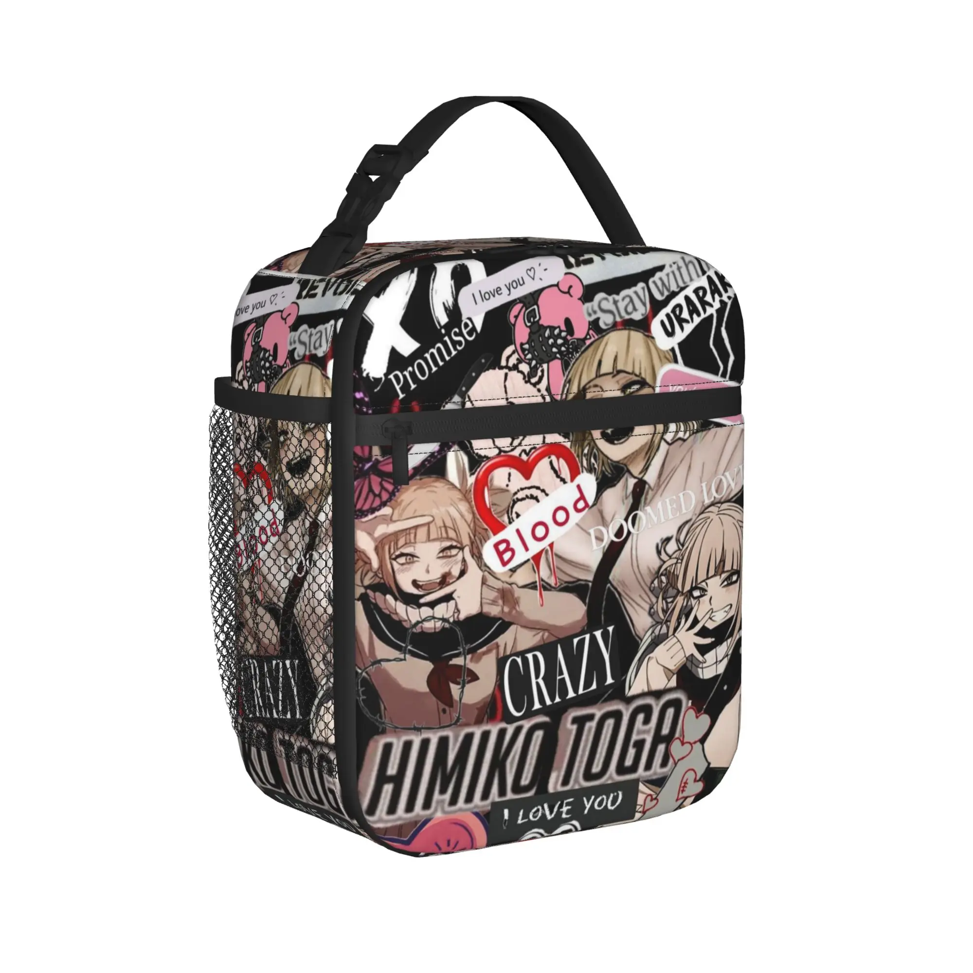 MHA Manga Himikos Togas Insulated Lunch Bag for Men Women  Food Container Portable Thermal Cooler Lunch Box For School Office