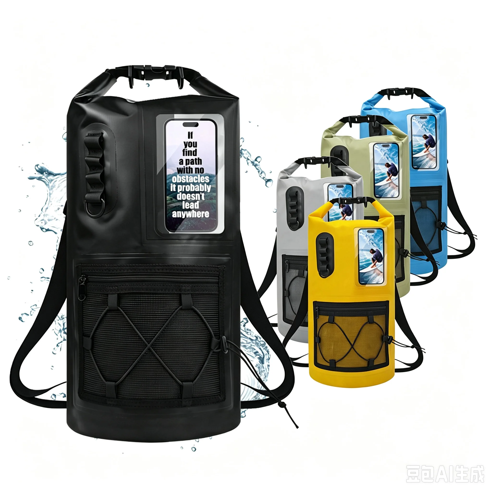 20L/30L wasserdichte Trockentasche für Damen und Herren, wasserdichter PVC-Schulterrucksack zum Schwimmen, Rafting, Kajakfahren, Trekking, Outdoor-Sporttasche – Detail 7