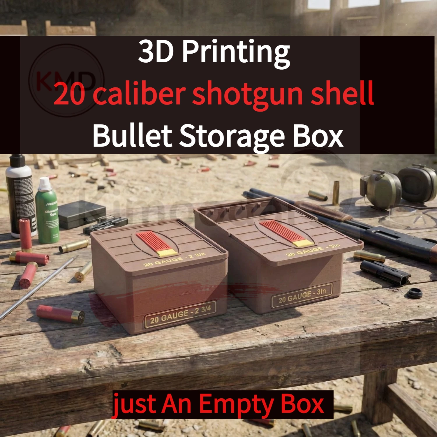 

Коробка для хранения патронов калибра 20 для 3D-печати, настольная коллекционная коробка для энтузиастов, подарок, только пустая коробка