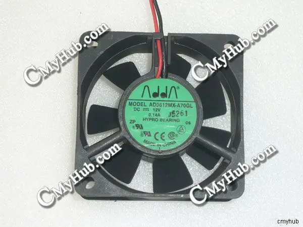 For ADDA AD0612MX-A70GL DC12V 0.14A 6025 6CM 60mm 60x60x25mm 2Pin Cooling Fan AD0612MX-A70GL