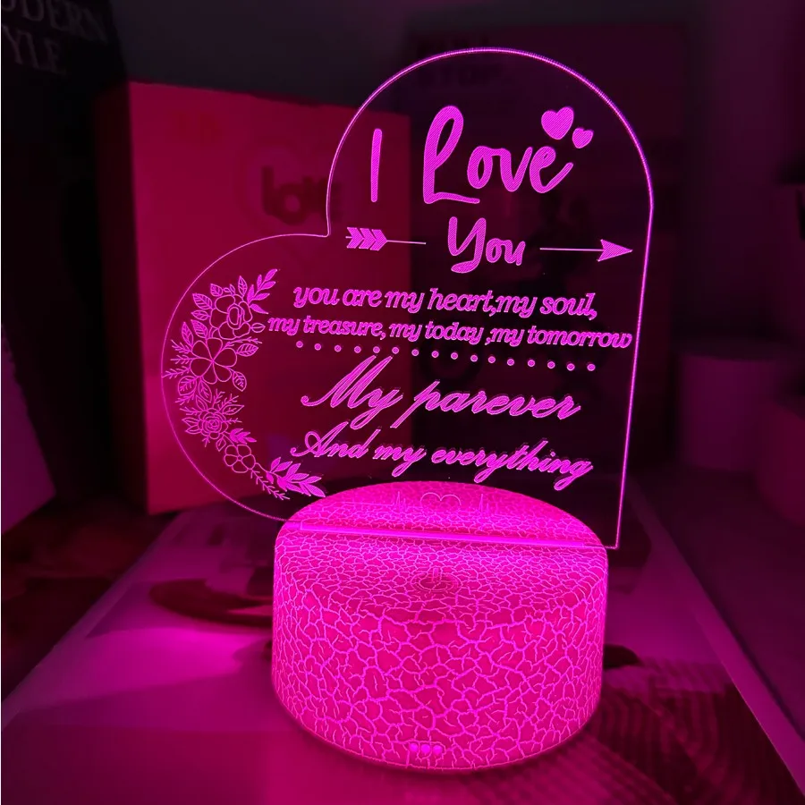 

1 Colorful Love 3D Night Light Blessing Language Alphabet Bedroom Decorative Lamp