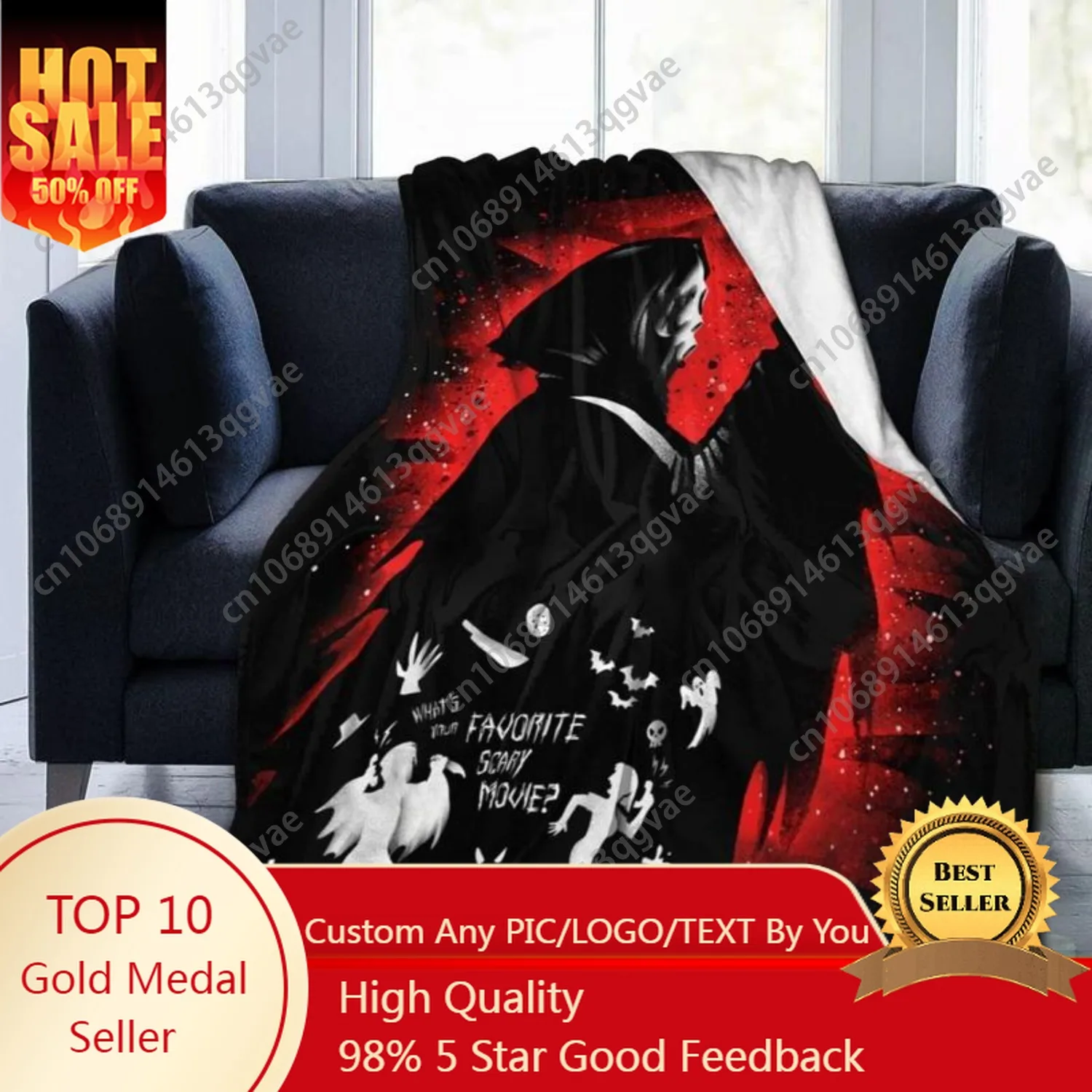 

Horror Movie Blanket Flannel Ultra-Soft Plush Throw Super Fuzzy Warm Lightweight Thermal Fleece All Season Cozy Blankets