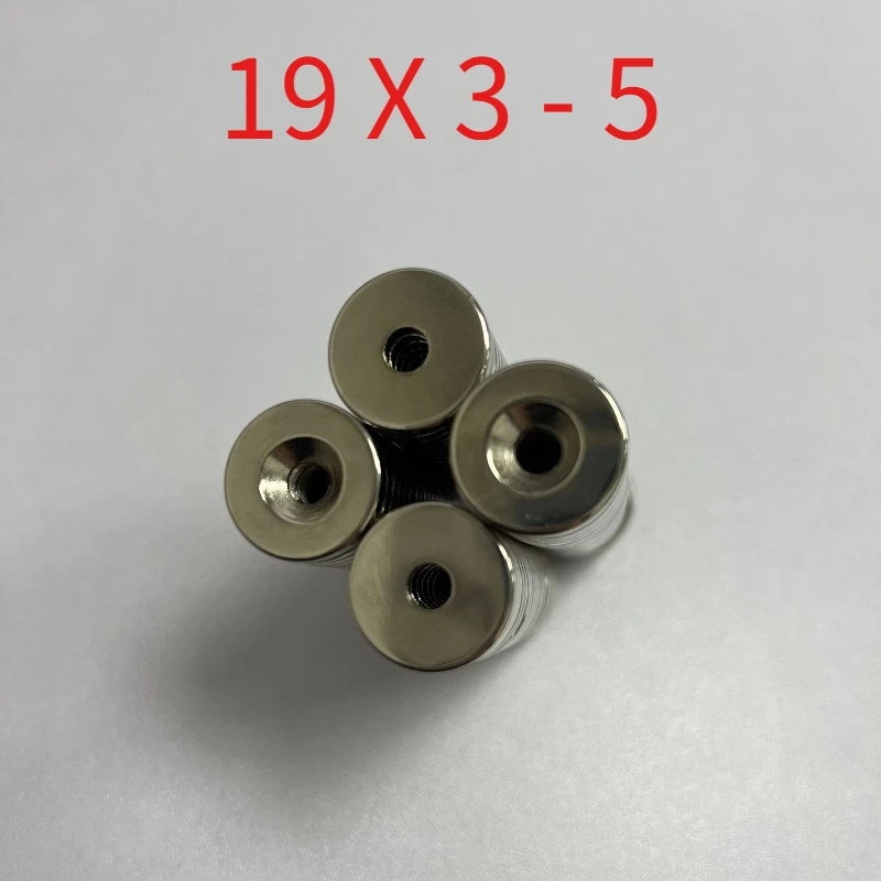 10pcs/lot Diameter 19mm × Thickness 3mm - Hole diameter 5mm countersunk hole magent 19*3-5mm magnetic steel