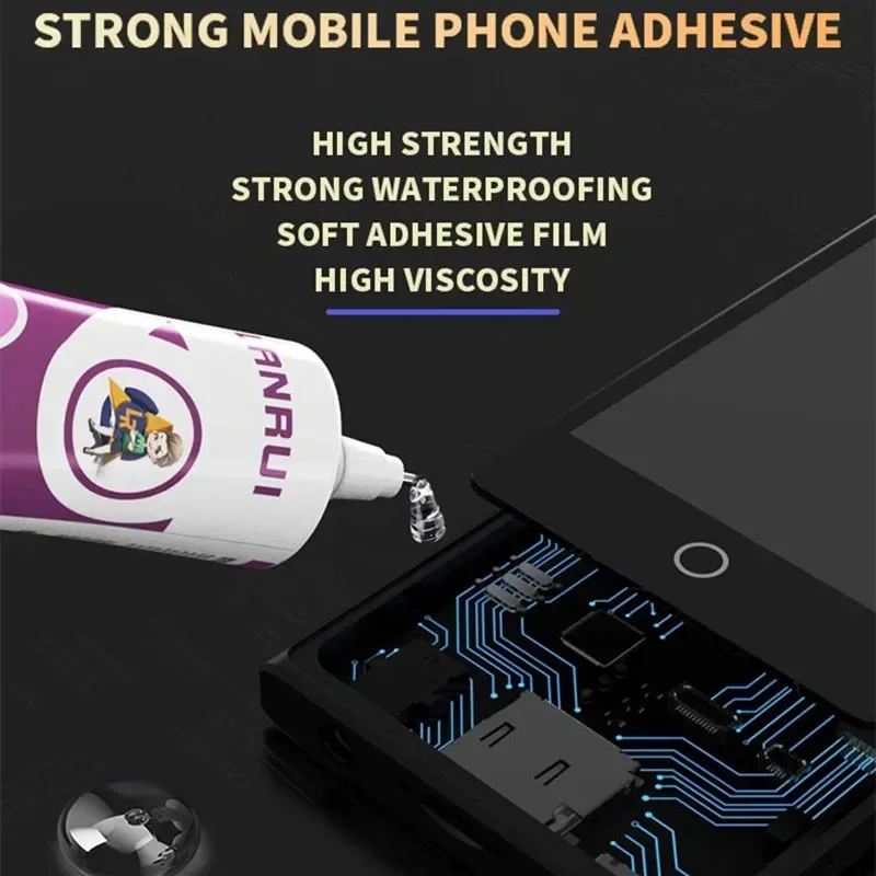 LANRUI i9 أسود/شفاف غراء ناعم نشط للهاتف المحمول والكمبيوتر المحمول وشاشة LCD الغطاء الخلفي إصلاح الغراء مانع التسرب مقاوم للماء