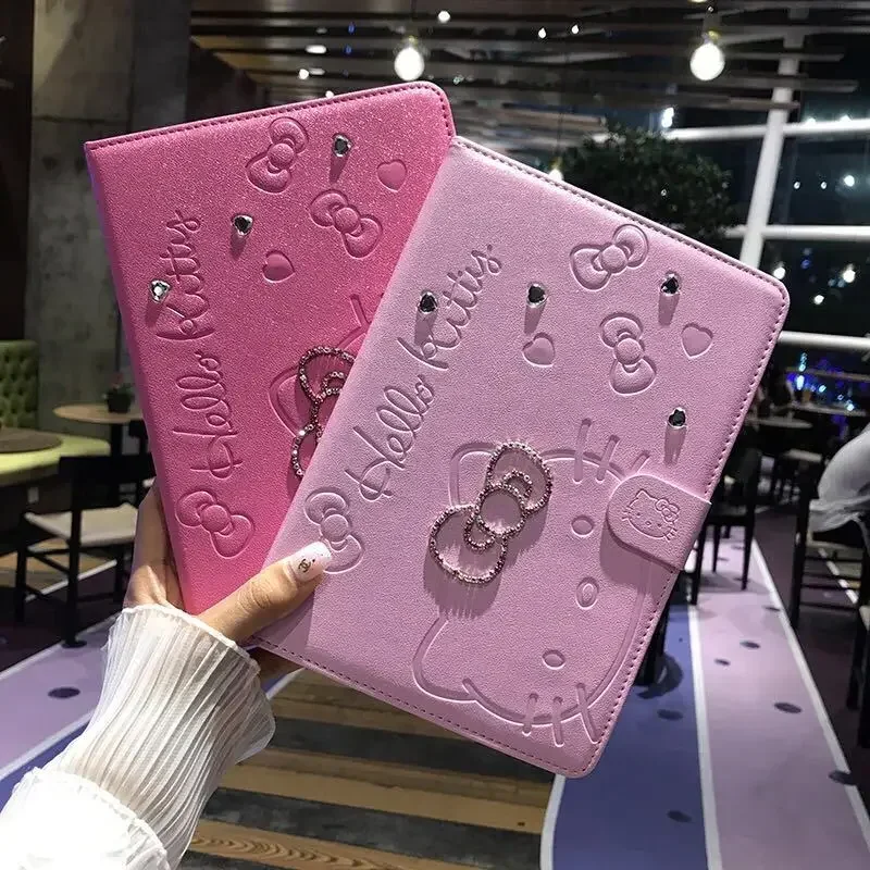 Cartoon Hello Kitty Case For iPad 10th Gen Air 1 2 3 Cover For IPad Pro 11 Mini 4 5 6 7/8/9th 10.2 PU Leather Shockproof Cover