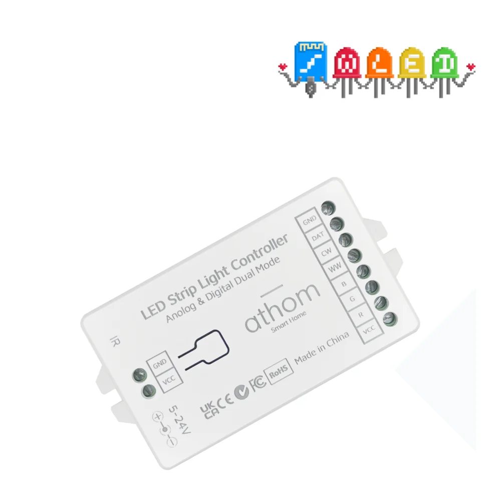 WLED Analog RGBCCT and Digital Controller IR Remote WLED 5-24V WS2812B WS2811 SK6812 WS2815 LED