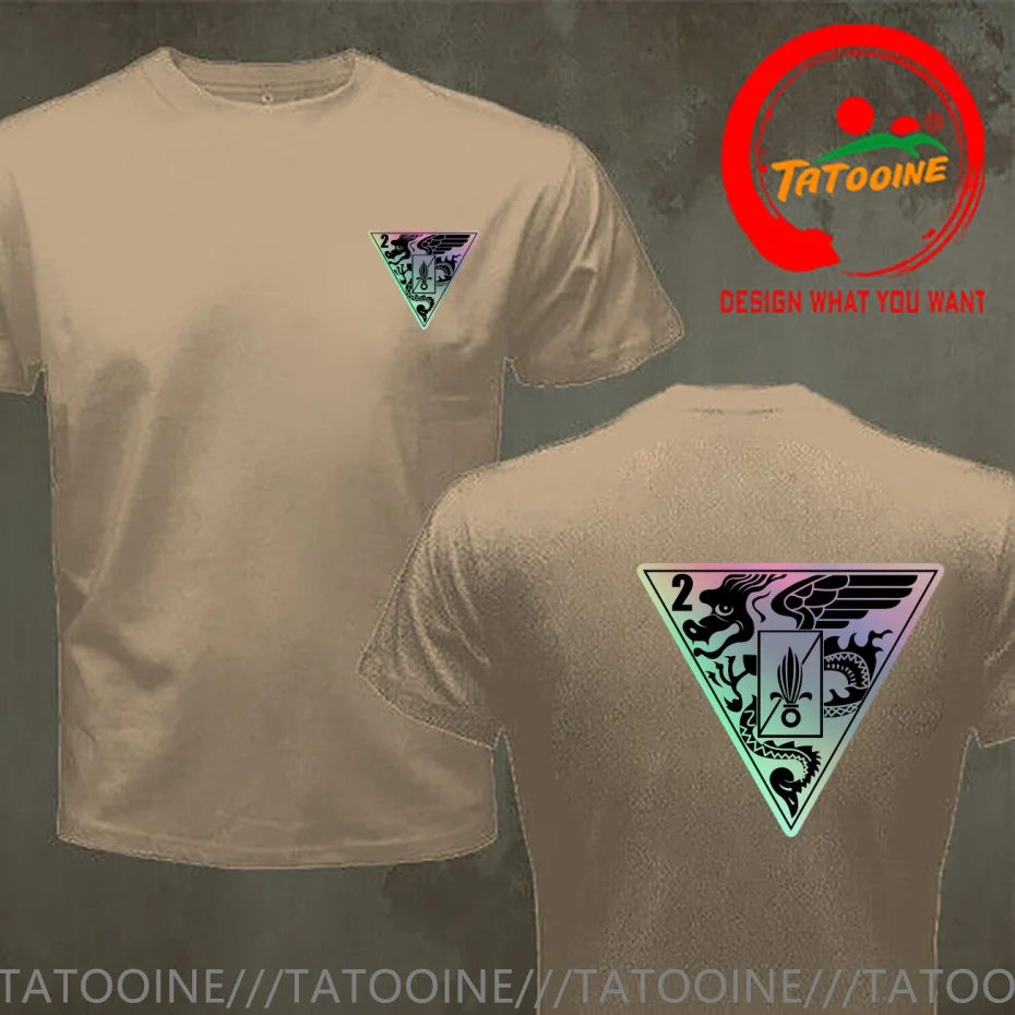 Funny Design French Foreign Legion 2 Rep Holographic  Shirt Men Fashion Trendy Casual Clothing Stylish Tops Tee Shirt Leisure