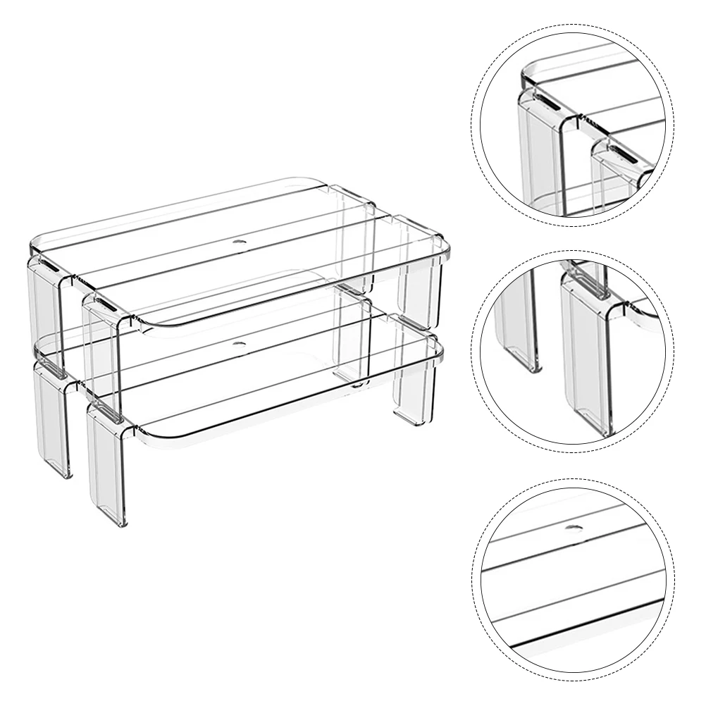 

2 Pcs Refrigerator Shelf Can Storage Superimposable Rack Transparent Detachable