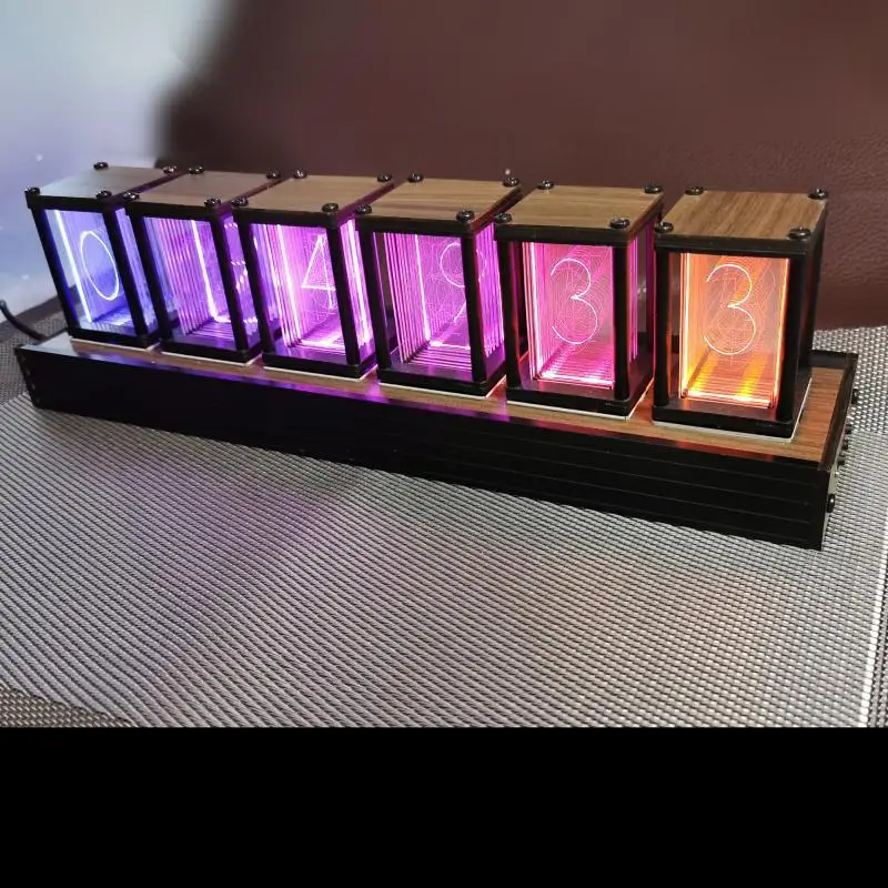 

Cyberpunk Desktop Glow Tube Clock Modern Exquisite Creative Ornaments Glow Nixie Tube Clock