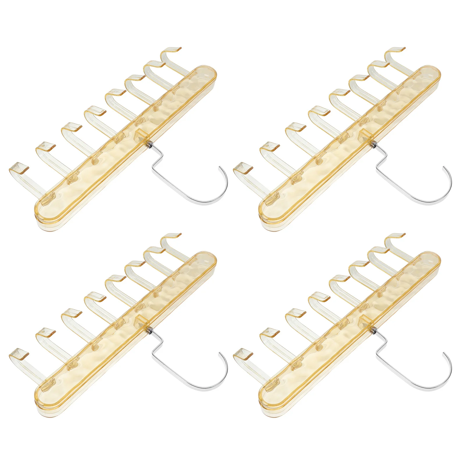 

4pcs Tie Hanger Stainless Steel Closet Organizer 8 Hooks For Bra Tank Top Belt Underwear Space Saving Storage Rack For Dorm