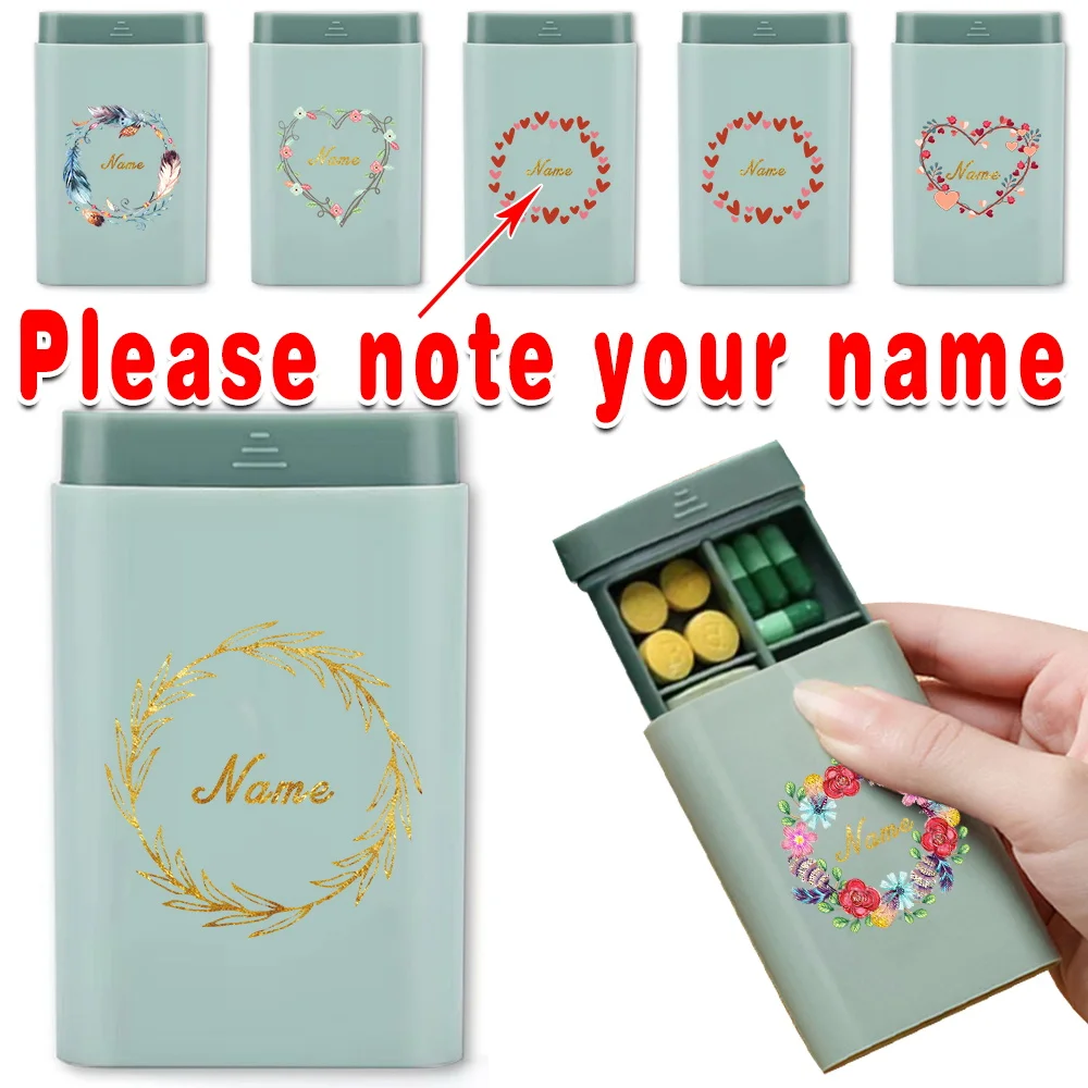 Customized Name Weekly Pill Case Portable Organizer Medicine Box Tablet Dispenser Container Holder Waterproof Drugs Storage Box