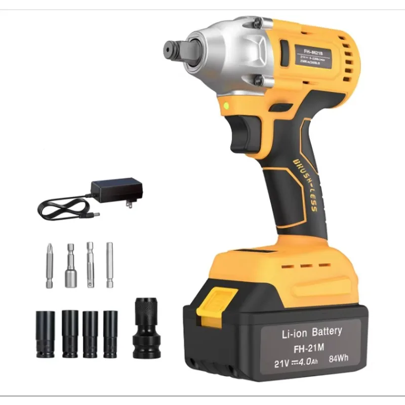 

Портативный электрический ключ 320N с высоким крутящим моментом, длительное рабочее время, беспроводной ударный гайковерт, бесщеточный, инструменты промышленного класса, аккумулятор