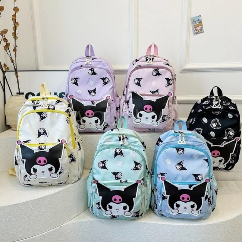 Lovely Kuromi Melody Lady High Capacity Waterproof College Backpack Trendy Women Laptop School Bags Cute Girl Travel Book Bag