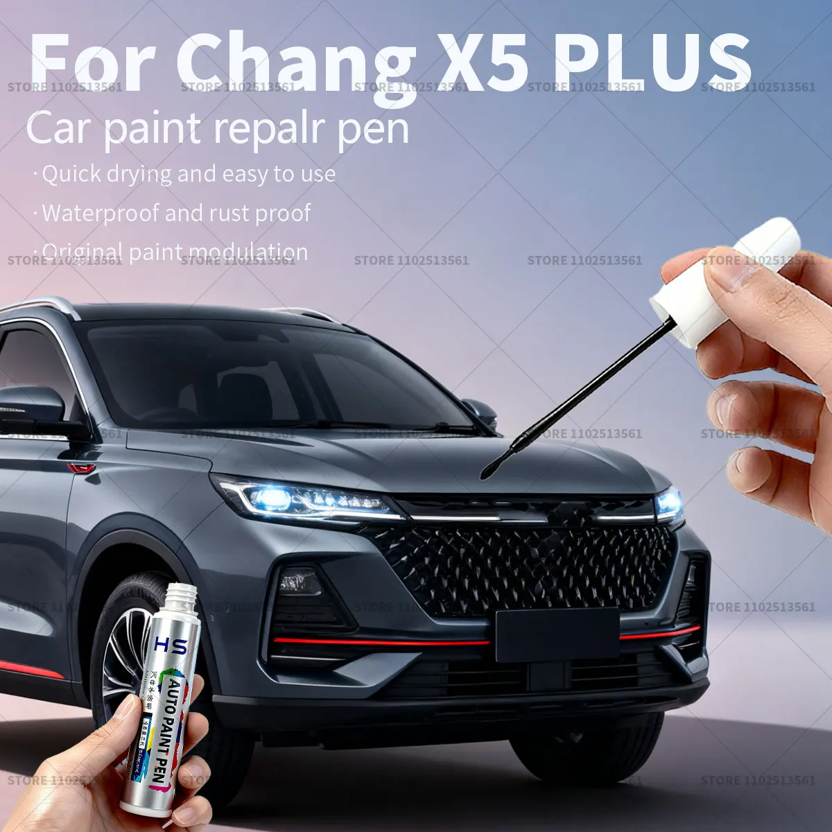 For Chang X5 PLUS Car Paint Repair Pen Touch Up Scratch Remover DIY Auto Accessories Black LC6 White C05 165 Blue Gray CA121