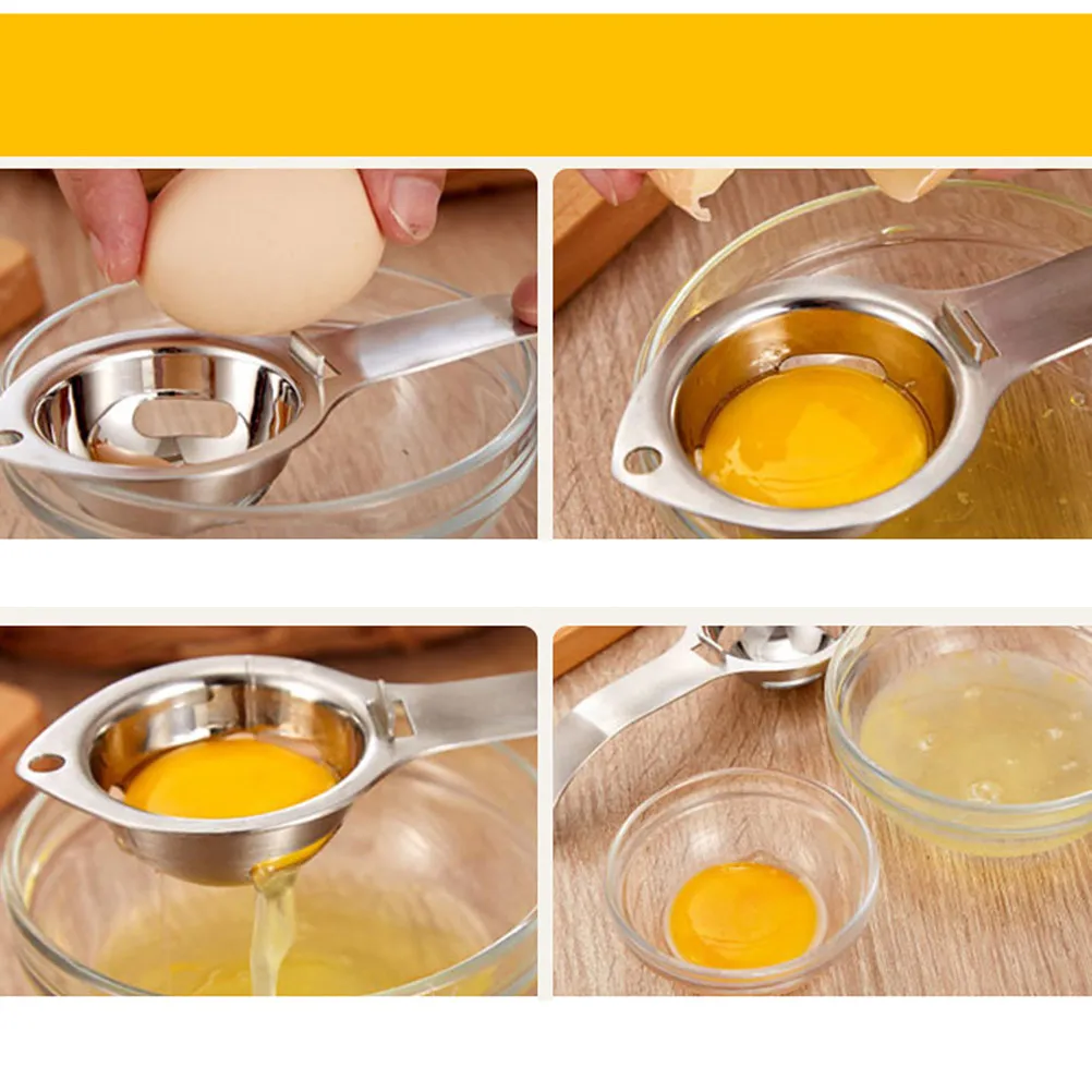 3Pcs Premium Stainless Steel Egg Separator Yolk Extractor with Widened Gap Smooth Inner Layer for Effortless White Yolk Division