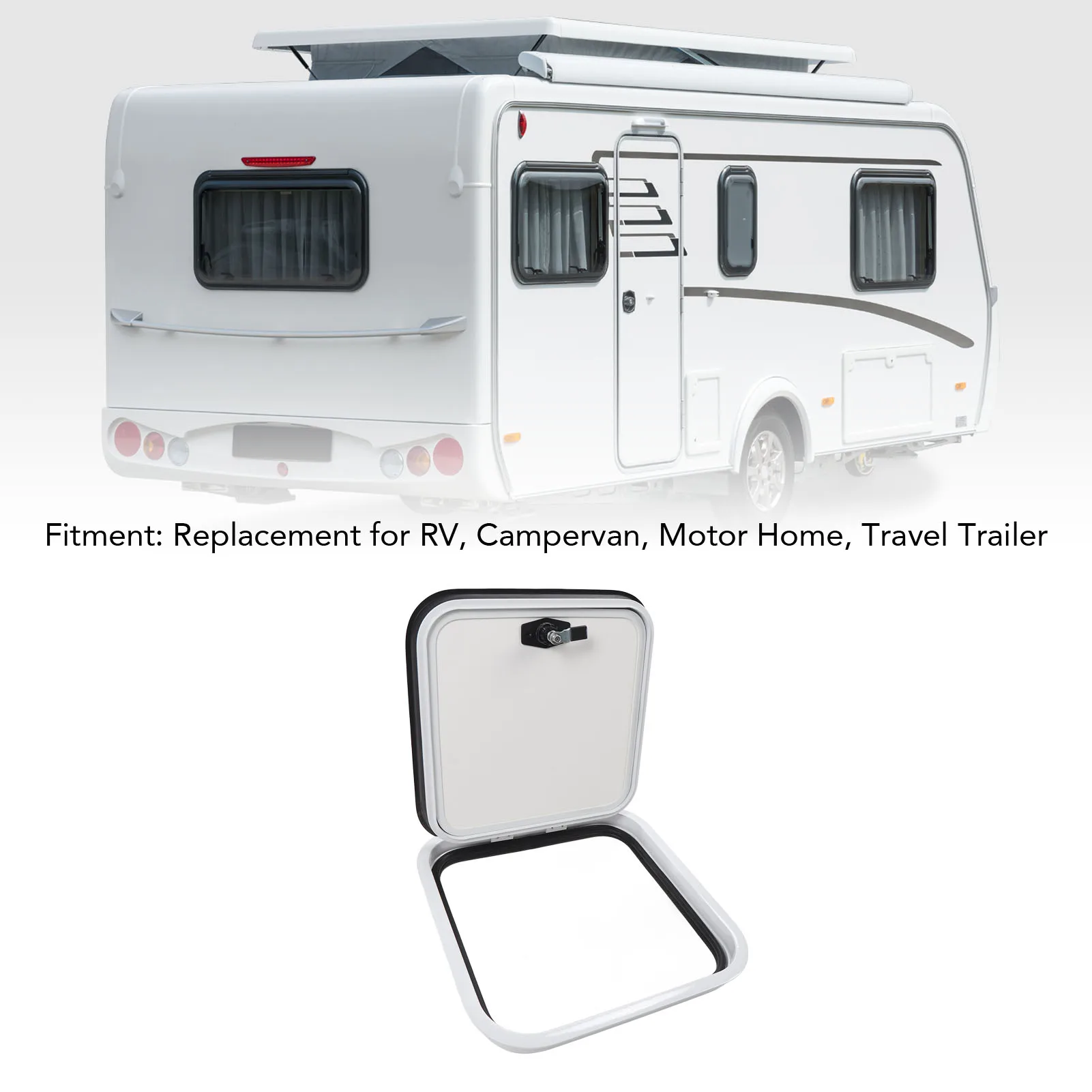 RV مقصورة الباب 16X16in متنقل باب الأمتعة زاوية مستديرة مكافحة تتلاشى ممتازة ختم امتصاص الصدمات ل Campervan
