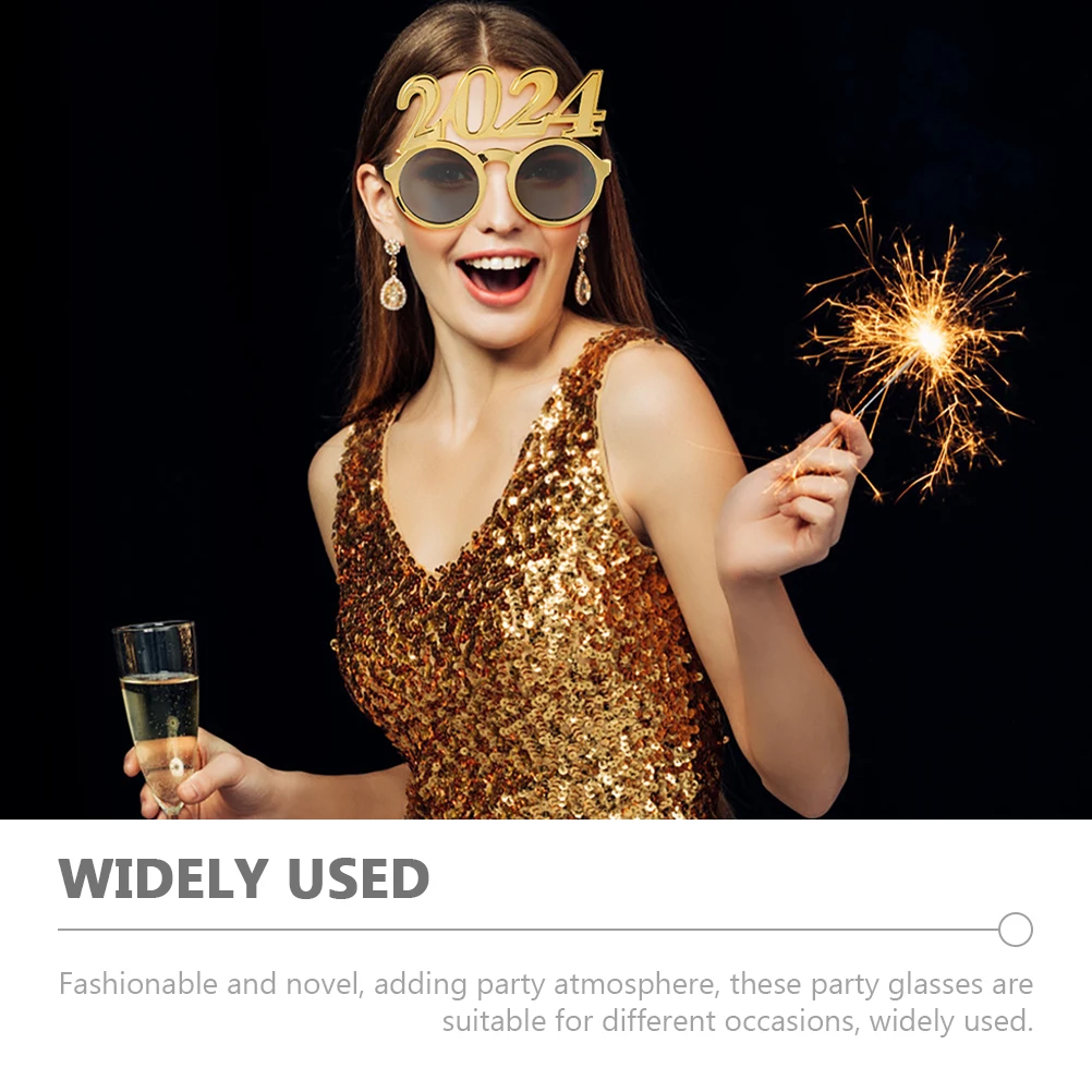 

2pcs Digital Glasses Electroplated 4 Colors Christmas Eyewear Funny Sunglasses Golden Blue Party New Year Eve Supplies Photo