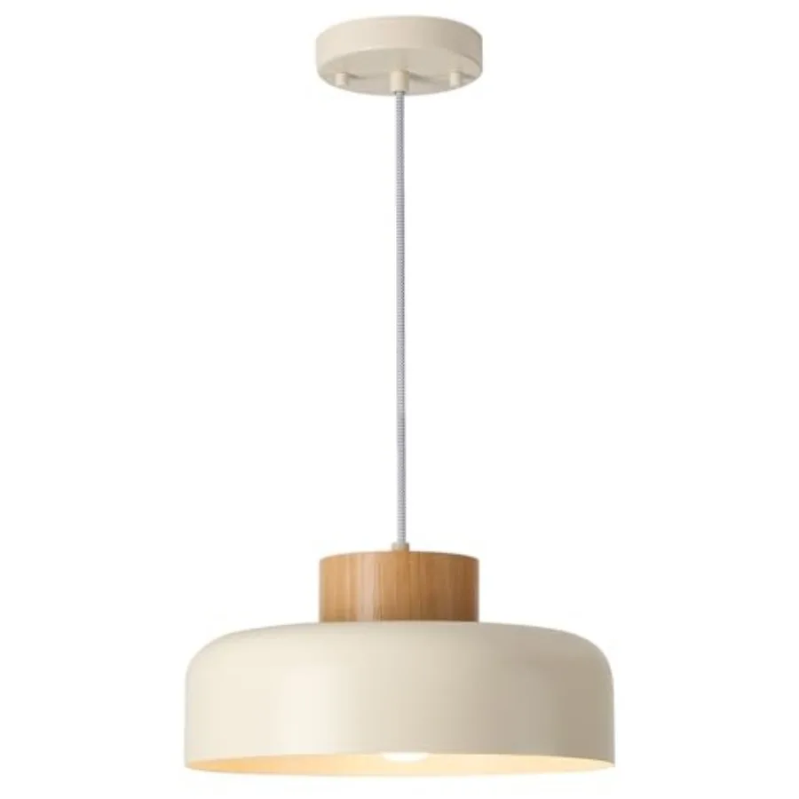 

Modern Pendant Lights Natural Wood Cap Simple Hangg Light Fixture for Kitchen Island Dg Room