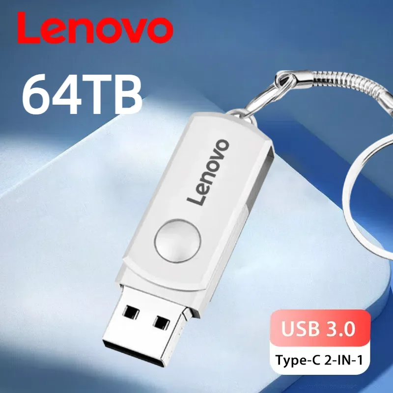 

Lenovo 64 ТБ, 2 ТБ, оригинальный флэш-накопитель USB 1T, интерфейс Type-C, компьютер, взаимная передача, портативный флэш-накопитель, USB-память