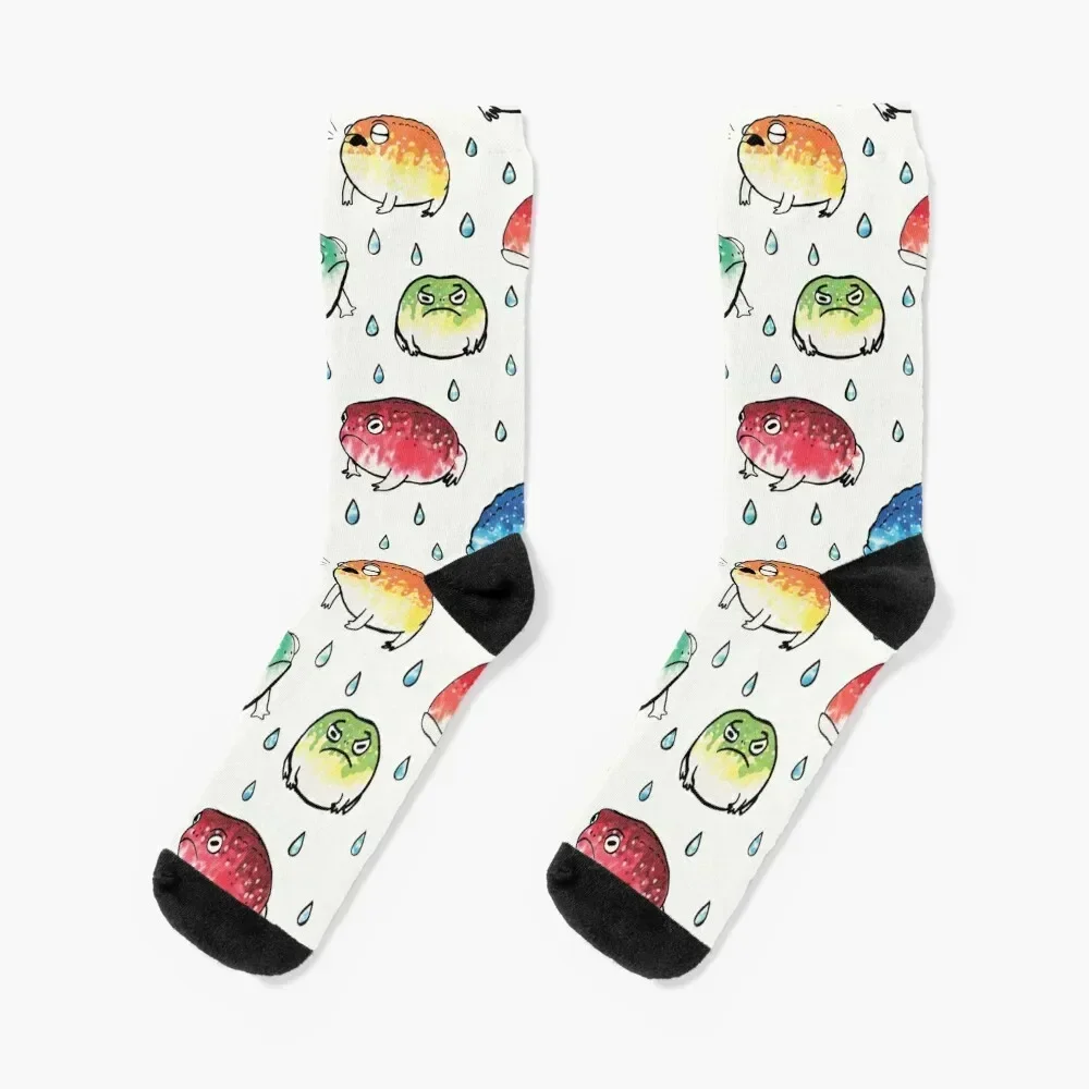 

Round Rain Frogs Socks sports stockings christmas gift Socks Female Men's