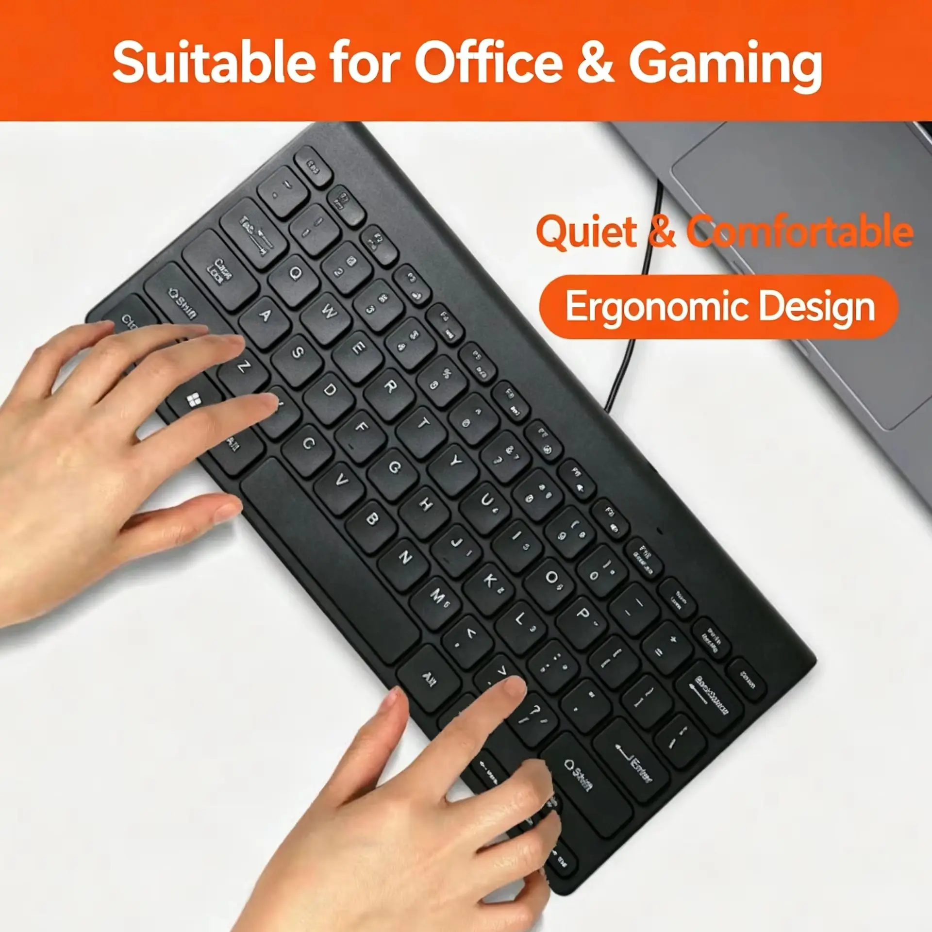 USB Wired Slim Office Stylish Keyboard Lightweight Hot-Keys Mini Portable Keyboard For Samsung Xiaomi Huawei iPad Tablets
