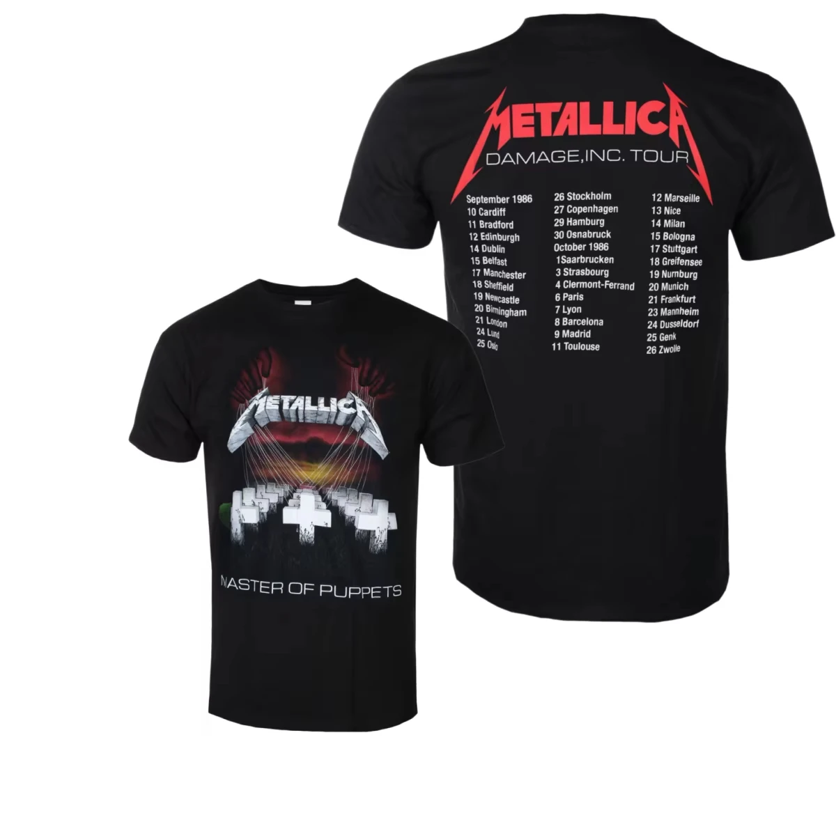 T-shirt Metallica Master of Puppets 100% Coton pour Homme, Tour 2026 M72, Style Y2K Rock Rétro Hip-hop Oversize pour Streetwear Heavy Metal