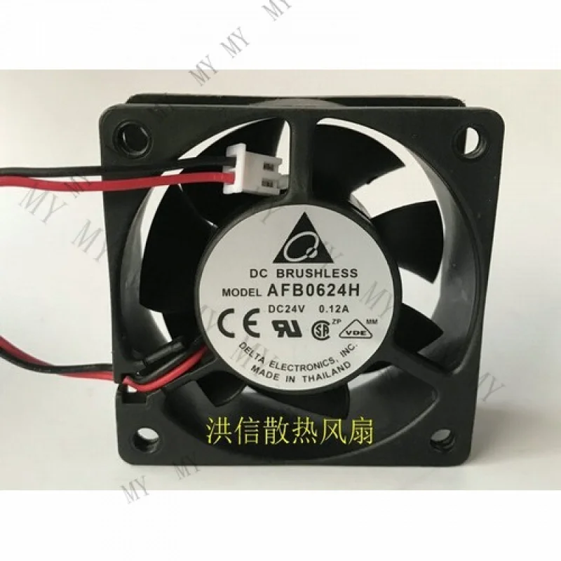 

TT FOR Delta AFB0624H 24V 0.12A 6025 frequency converter fan 2-wire 6cm fan