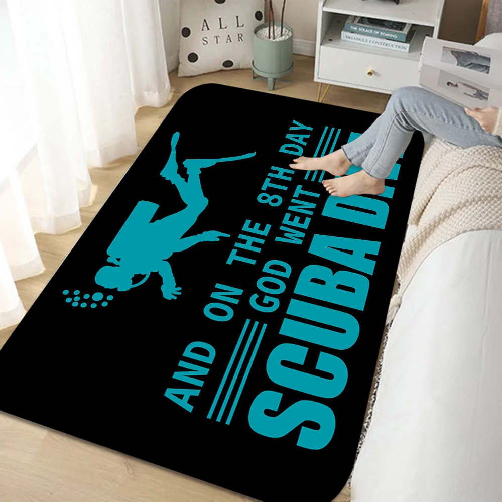 Dive Scuba Diving Entrance Door Mat Nordic Style Bedroom Living Room Doormat Home Balcony Anti-Slip Modern Home Decor