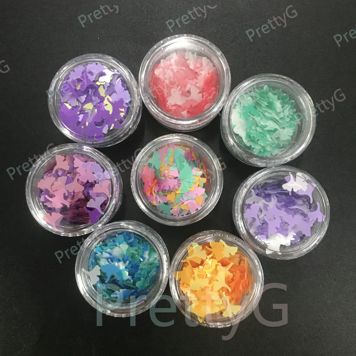 PrettyG 1 Box Pearl Macaron Ginkgo Leaf Shape Glitter Mixes Color Sequins for DIY Making Art Craft Nail Decoration Accessories