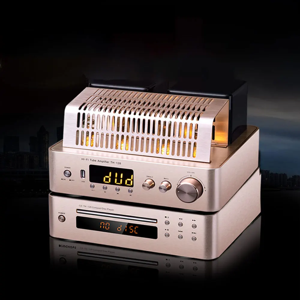 

HOT TH-128 high power hifi amplifier Bluetooth DVD player combination Six-tube double-ring HDMI digital tube amplifier