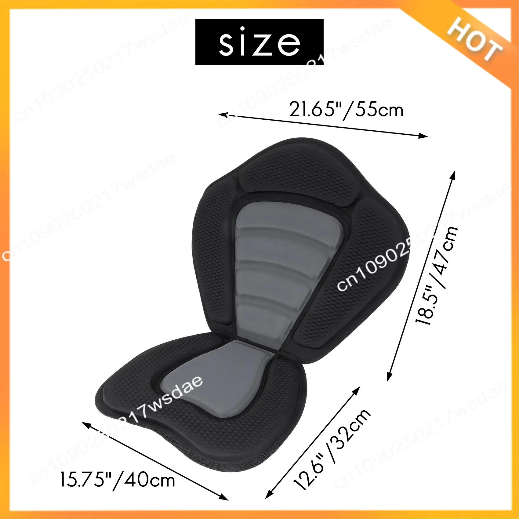

X08A Adjustable Padded Canoe Kayak Seat Kayak Backrest Seat With Back Pack Rest Bag