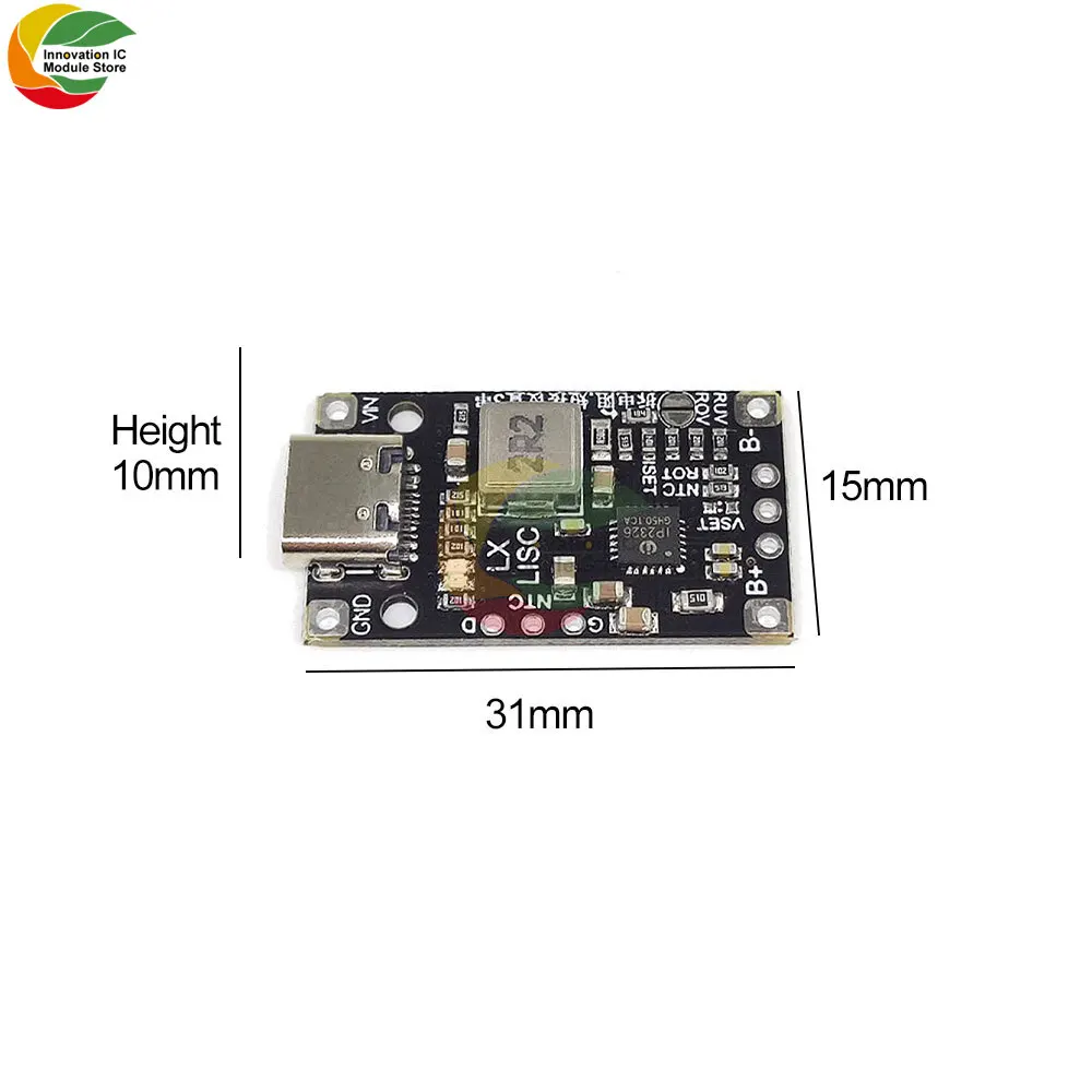 Typ-C USB 2 BMS 15 W 8,4 V 12,6 V 1,5 A Lithium-Batterie-Lade-Boost-Modul mit symmetrischer Unterstützung Schnellladung mit Anzeige