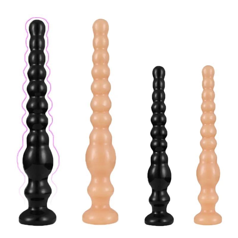 Tapones anales largos para entrenamiento Vaginal, dilatación Anal, cuentas estimulantes de próstata, consoladores de punto G, pene grande, juguete sexual para adultos