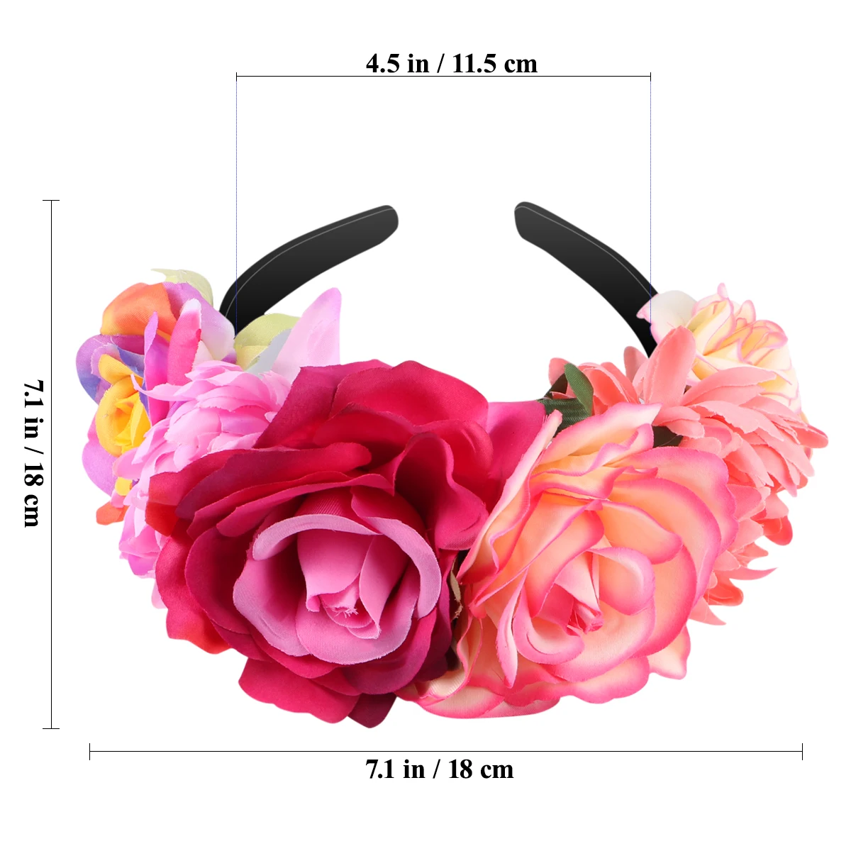 

Floral Headband Simulated Flower Hair Accessory Crown Headdress Bohemia Hairband Wedding Party Travel Beach Photoshoot Prop