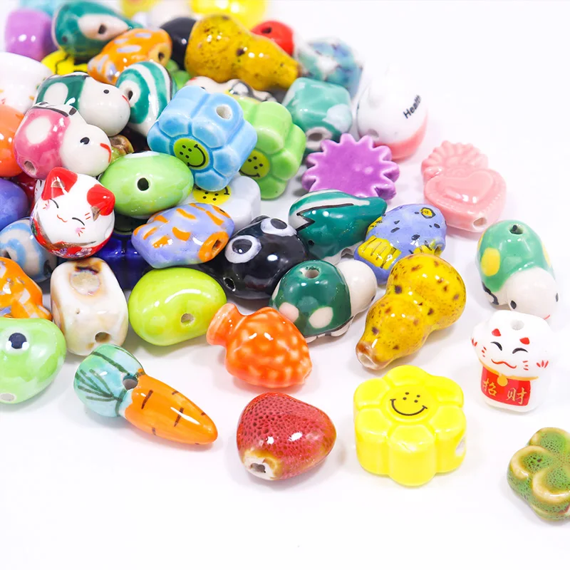 Beautiful Colored Ceramic Beads For Jewelry Making DIY Earring Bracelet Necklace Many Shapes Ceramic Beads Jewelry Accessories