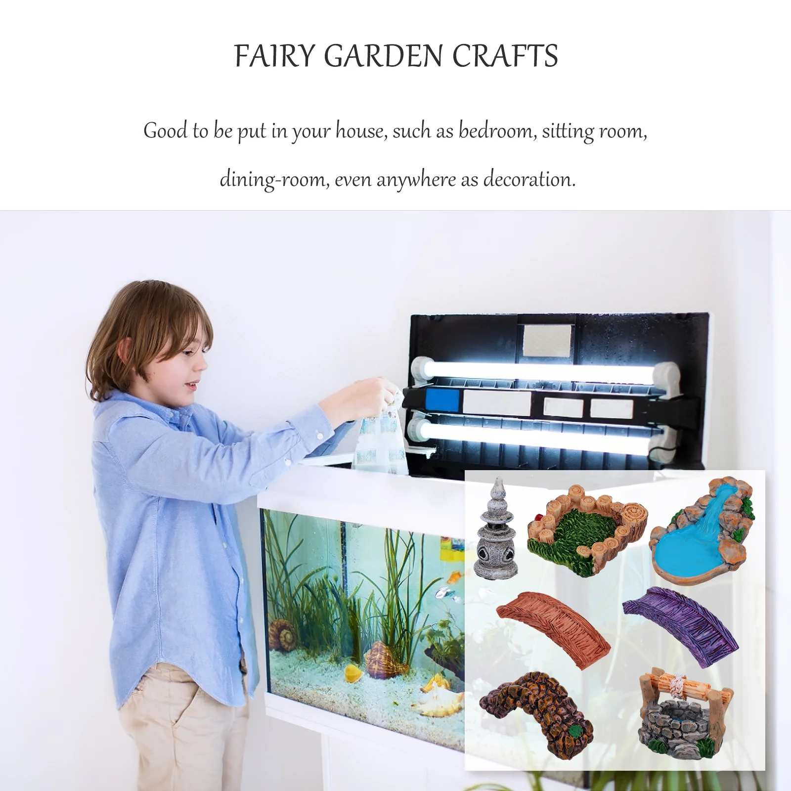 8Pcs Resin Art Crafts Micro Landscape Decor Rustic Unique Shape for Bedroom Living Room Office Resin Scenery Decor