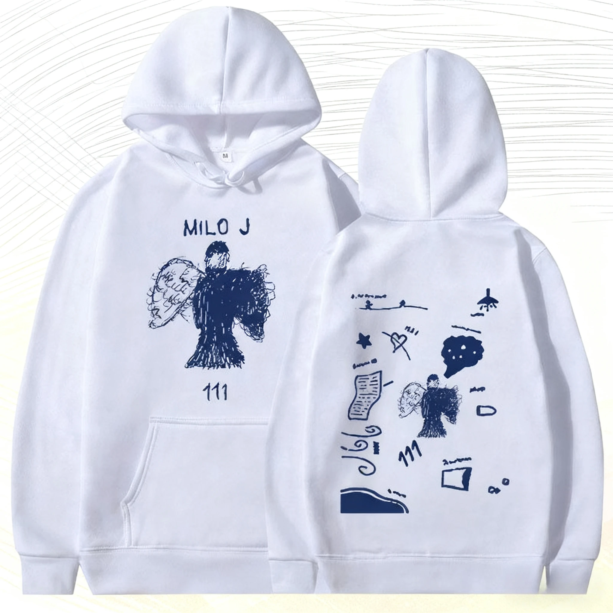 2025 الخريف/الشتاء مغني الراب ميلو J 111 ألبوم ميرش 100% القطن مطبوعة هوديي الرجال النساء الهيب هوب بلوزات البلوفرات خمر Y2k