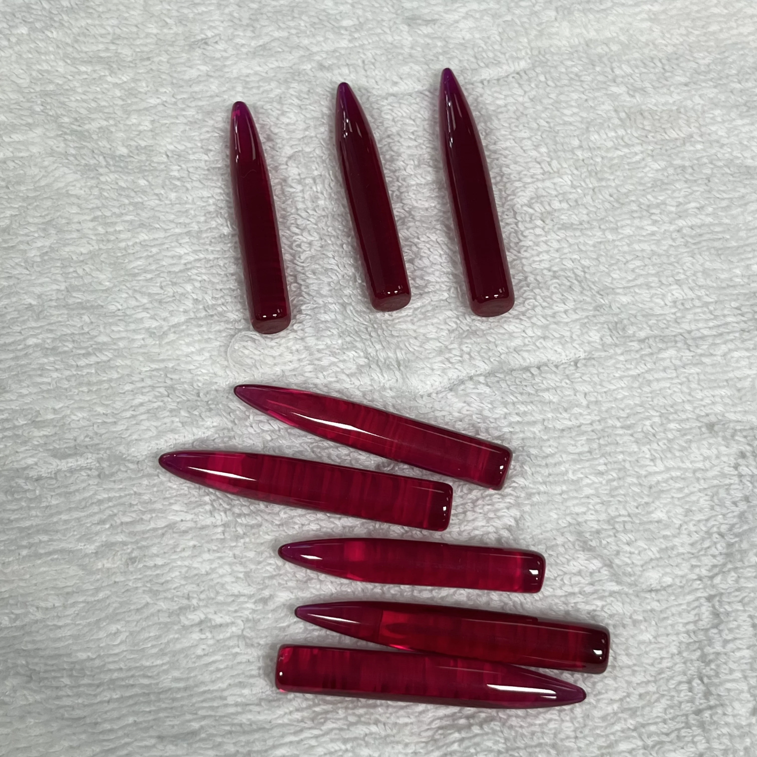 

8x48mm Ruby Red Corundum Pen Tip Ornaments Hardness 9 Playpieces Can Be Inlaid With Various Objects