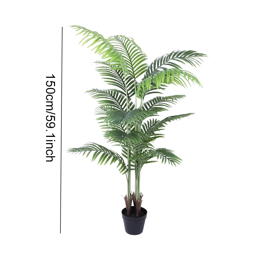 Artificial Tropical Palm Plant 5FT Faux Dypsis Lutescens Plants in Pot for Indoor Outdoor Home Office Garden Decoration