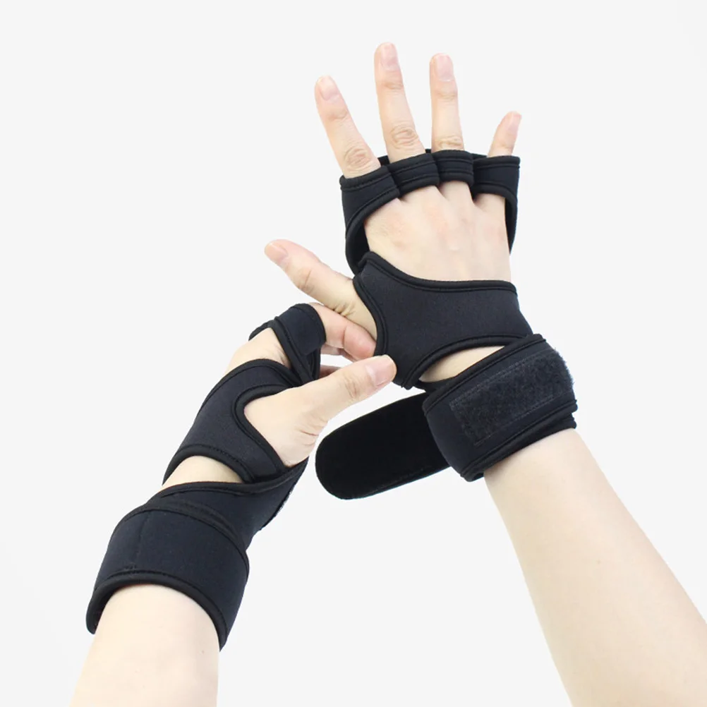 

Silicone Anti Skid Wear Resistant Gloves Wrist Guard Palm Protection Fitness Gym Training Yoga Dumbbell Barbells Men Women