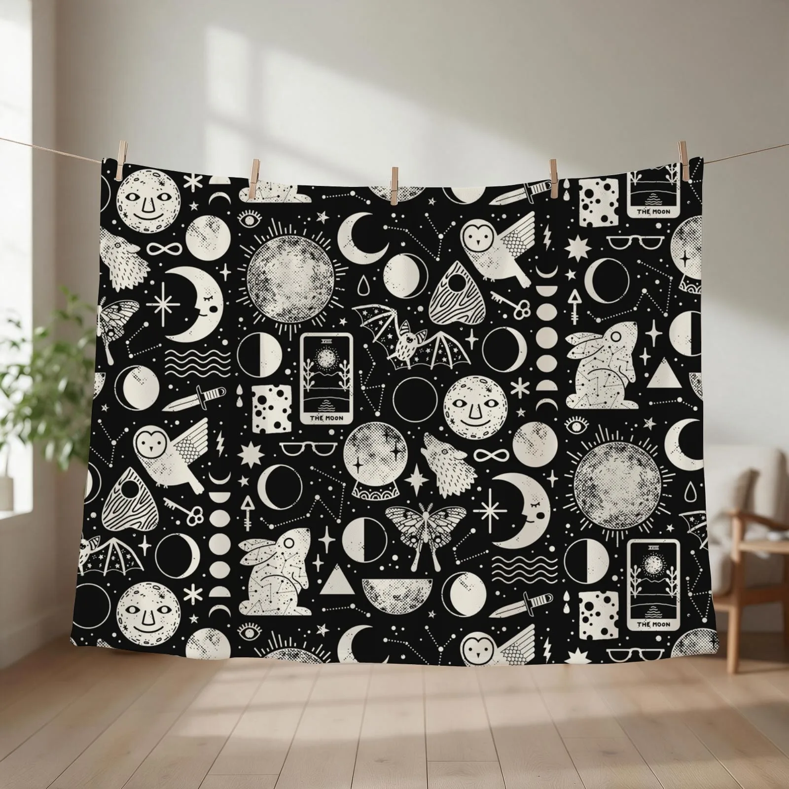Lunar Pattern: Eclipse Throw Blanket Luxury heavy to sleep Giant Sofa Soft Big Blankets