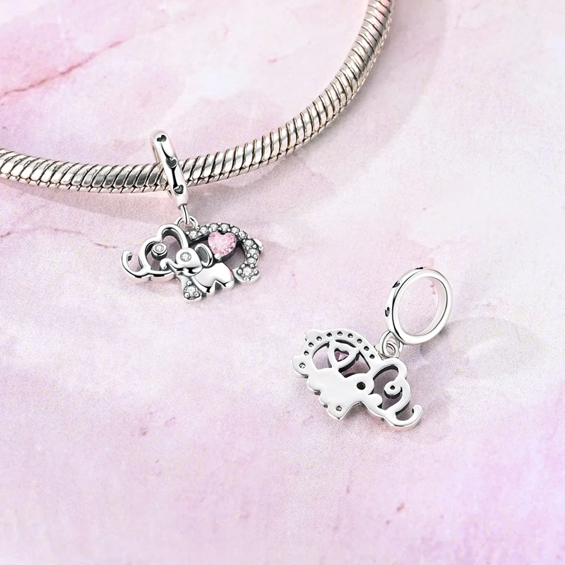 Hands Heart Bead Original 925 Sterling Silver Beads Fit Bracelets Bag Keychain Charms Diy Women Gift Accessory Loving Style
