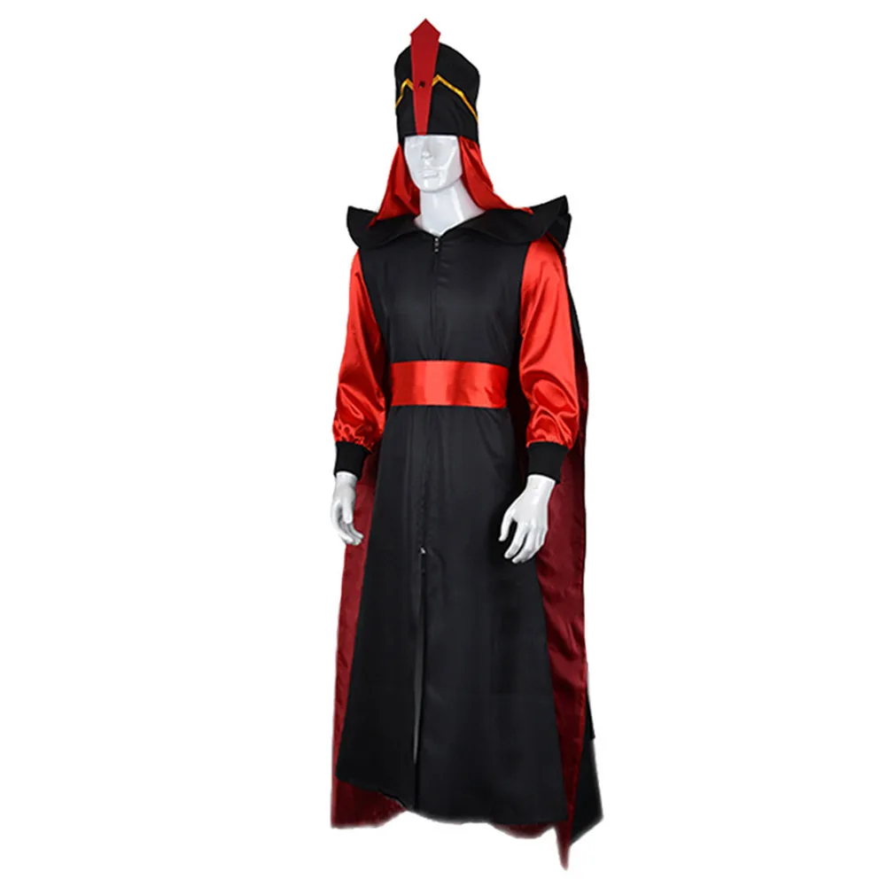 Villain Jafar Cosplay Fantasy Cartoon Sorcerer Costume Disguise Adult Men Roleplay Fantasia Outfits Male Halloween Party Clothes