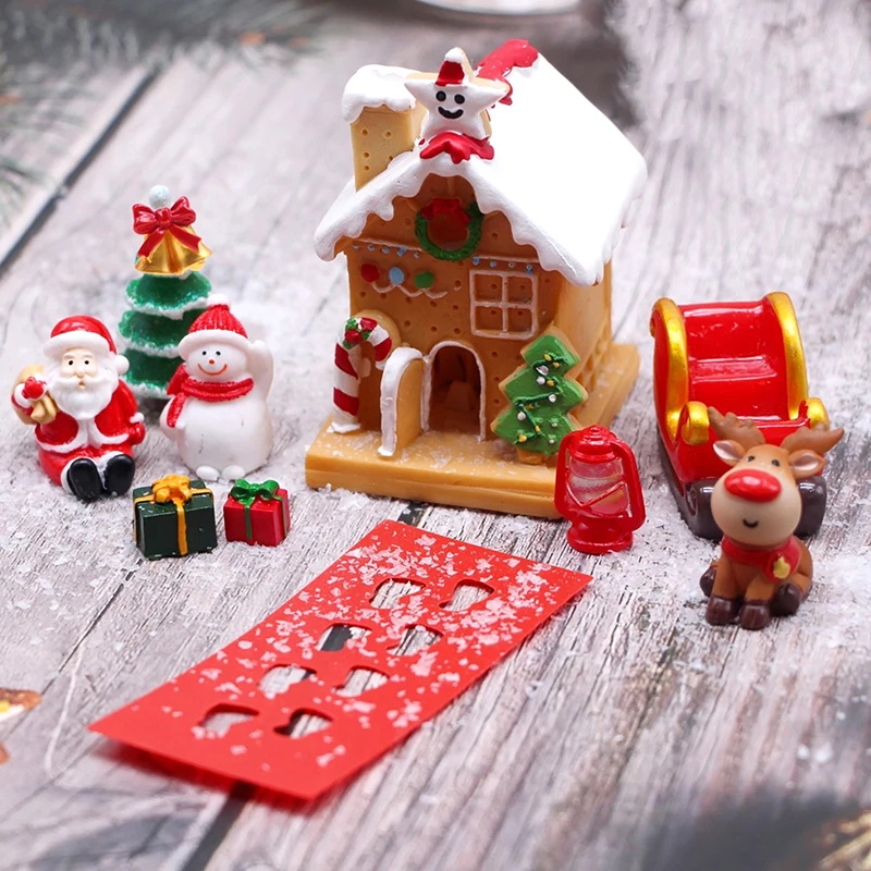 Mini House Elf Door Christmas Decoration Set Miniature Scene Mini Wooden Door Elf Door Accessories Christmas Diy Decoration