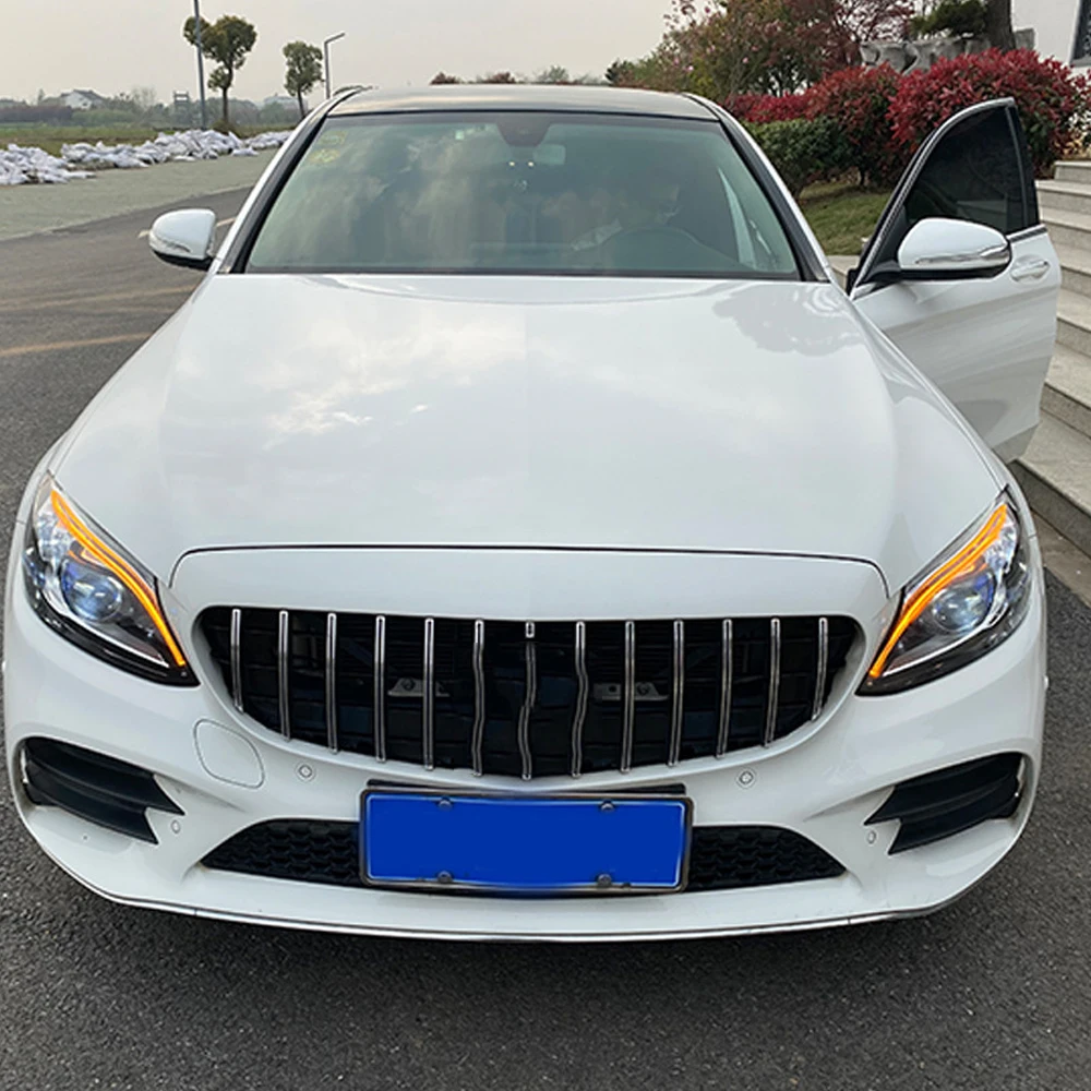 

Светодиодные фары в сборе для Mercedes Benz C Class W205 2015-2021 Plug and Play, светодиодные DRL, поворотные линзы, передние фары