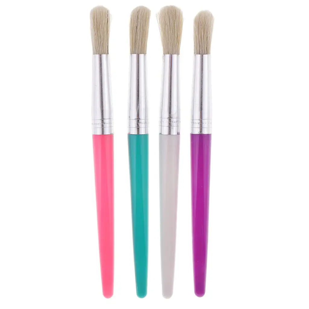 4 Pieces /Pack Artist Oil Acrylic Painting Brushes Pens Kids Painting DIY Supply Gifts