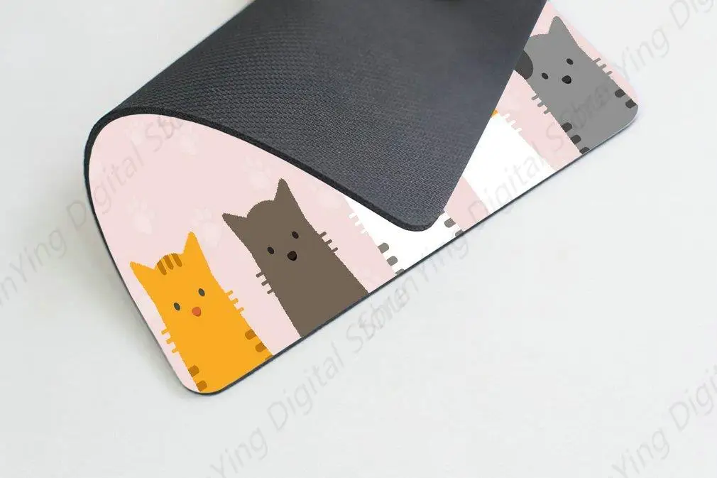 น่ารักสีชมพูแบน Cat Mouse Pad Cat PAW ยางกันลื่นเหมาะสําหรับ GAMING Office แล็ปท็อป Mouse Pad 25*30 ซม